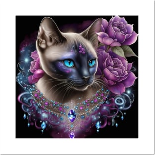 Blooming Siamese Cat Posters and Art